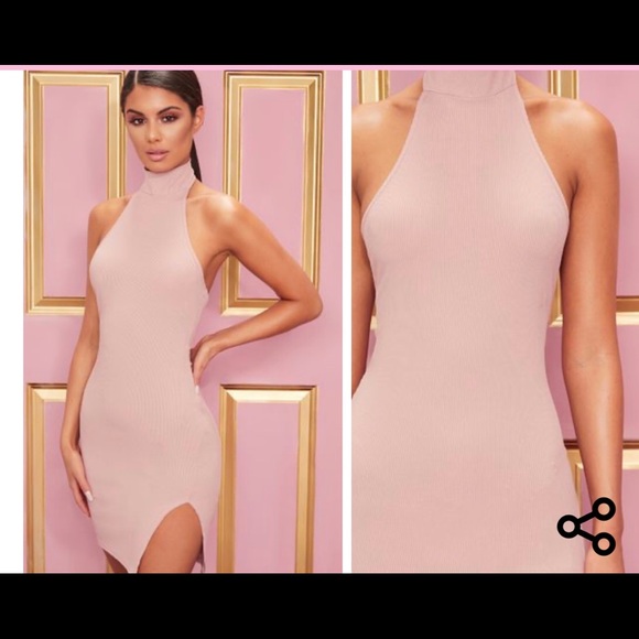Prettylittlething halter bodycon dress UK 10/US 6 - Picture 2 of 3